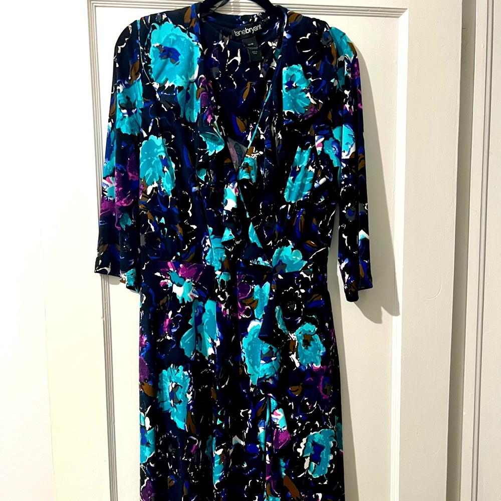 Floral Faux Wrap Dress